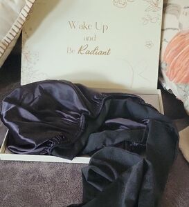 Elegant Black Satin Hair Bonnet